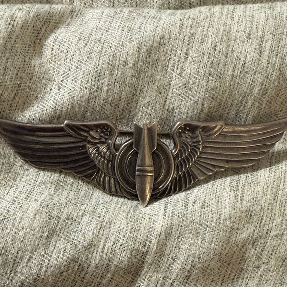 Vintage World War II Bombardier Silver Winged Badge